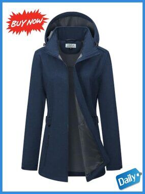 Waterproof Fleece Lined Softshell Rain Jacket Windbreaker Coat